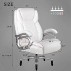 Sedia da Ufficio Direzionale Bossin Extra Large, 500 libbre, Ergonomica con Supporto Lombare Regolabile, Schienale Alto in Pelle PU, per Computer