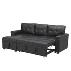 Divano componibile convertibile reversibile con letto estraibile, chaise longue con contenitore nascosto e gambe durevoli