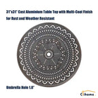 5-Piece Cast Aluminum Patio Dining Set with 4 Swivel Chair