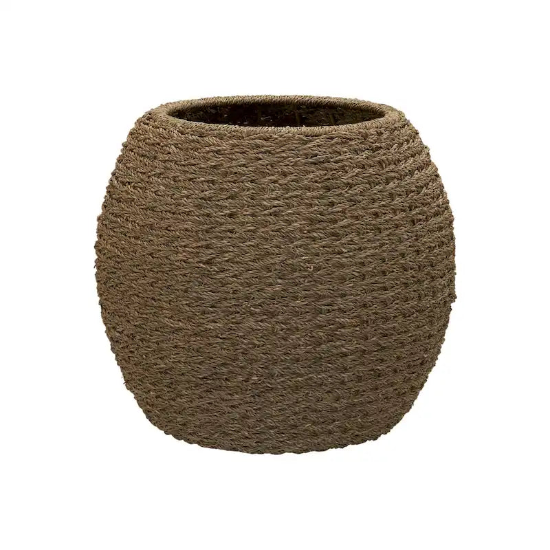 Household Essentials Handwoven Barrel Wicker Storage Basket Side Table - 17.0L x 17.0W x 19.0H