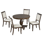 Set da pranzo da 5 pezzi Lak Retro con sedie imbottite di GDFStudio