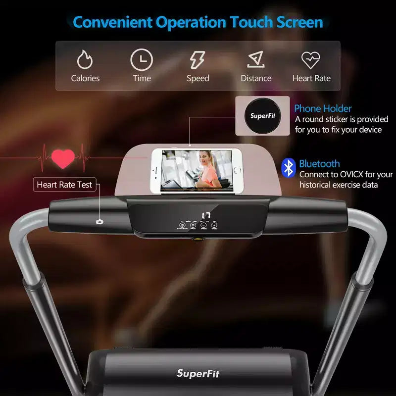 Tapis Roulant Pieghevole Costway 3HP per Camminata e Corsa con Touch Screen e Controllo tramite APP