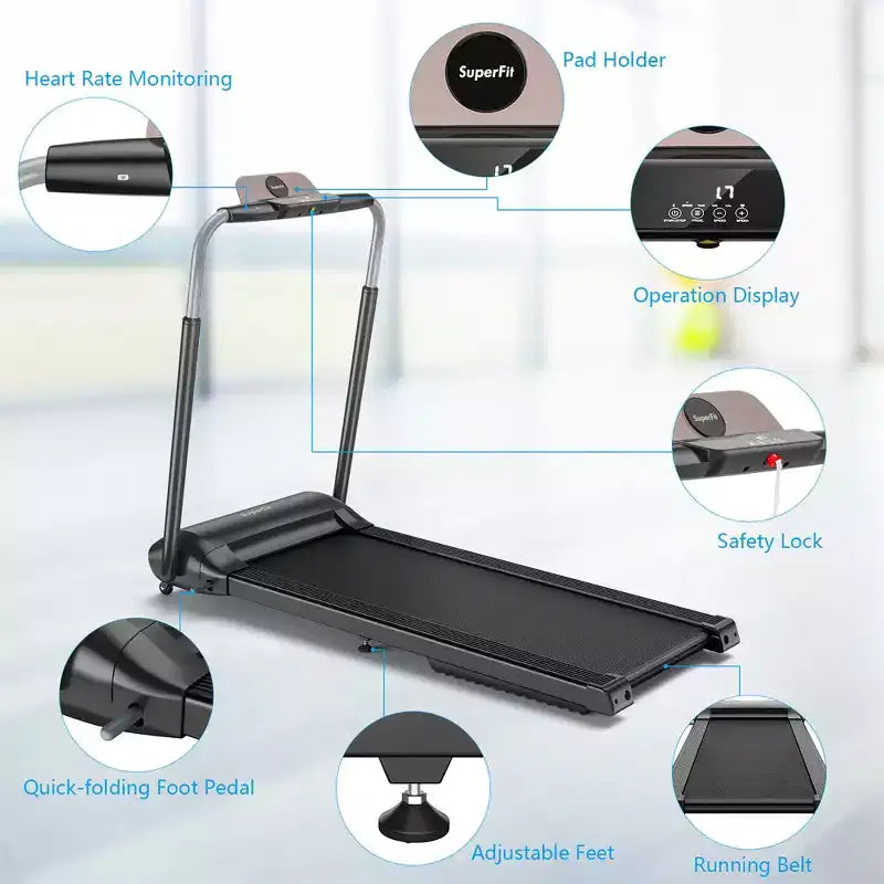 Tapis Roulant Pieghevole Costway 3HP per Camminata e Corsa con Touch Screen e Controllo tramite APP