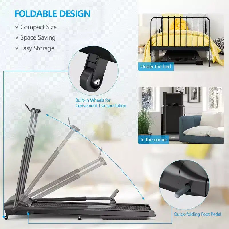 Tapis Roulant Pieghevole Costway 3HP per Camminata e Corsa con Touch Screen e Controllo tramite APP