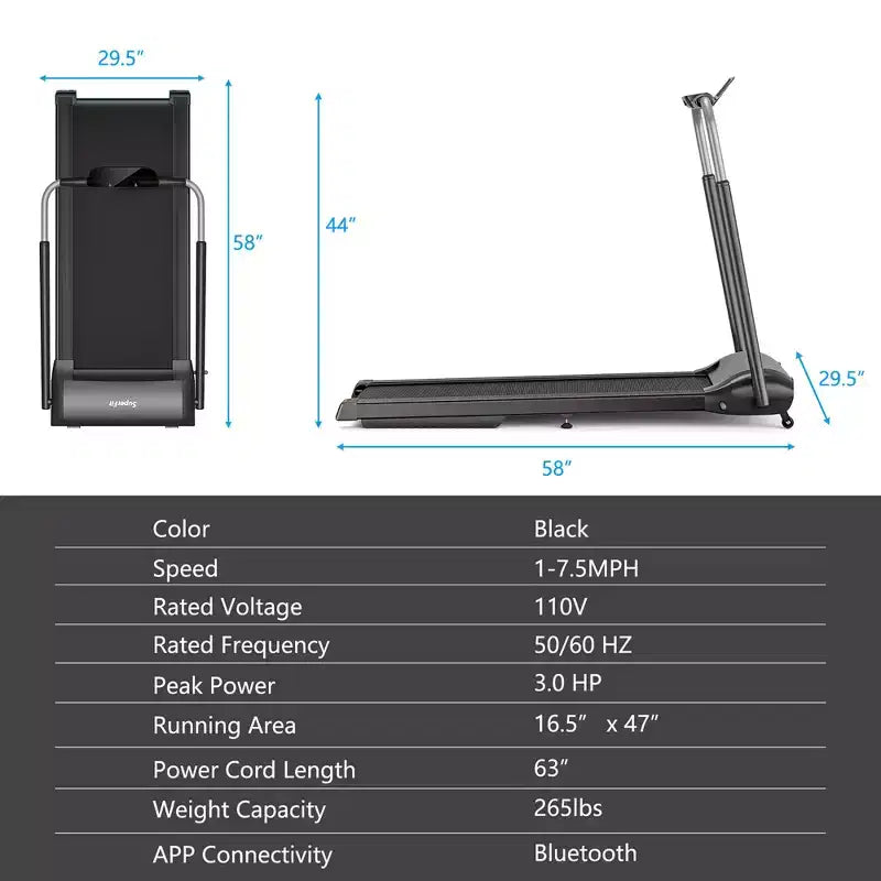 Tapis Roulant Pieghevole Costway 3HP per Camminata e Corsa con Touch Screen e Controllo tramite APP
