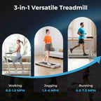 Costway 2.25HP 3-in-1 Folding Treadmill W/Table Speaker Remote Home Office White