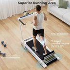 Costway 2.25HP 3-in-1 Folding Treadmill W/Table Speaker Remote Home Office White