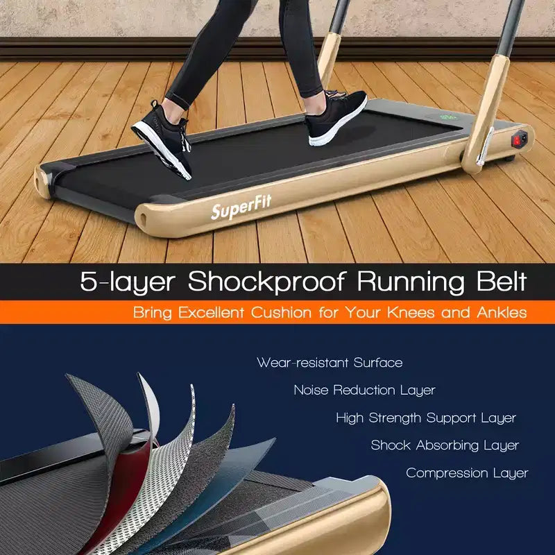 Costway Tapis Roulant Pieghevole 2 in 1 Sotto la Scrivania 2,25HP con Telecomando