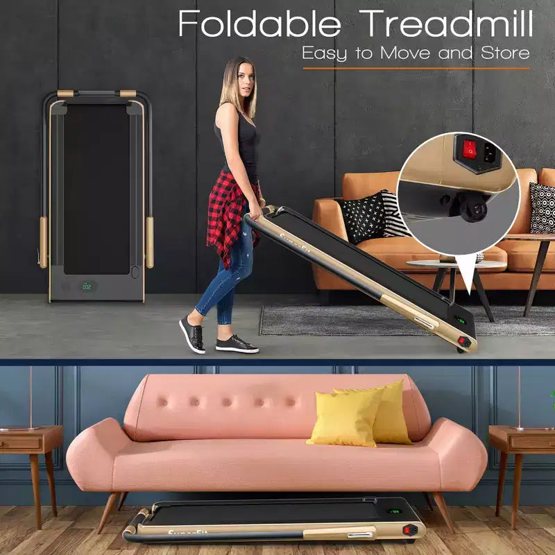 Costway Tapis Roulant Pieghevole 2 in 1 Sotto la Scrivania 2,25HP con Telecomando
