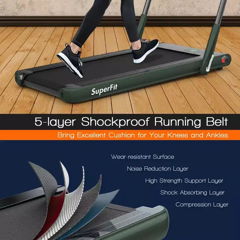 Costway Tapis Roulant Pieghevole 2 in 1 Sotto la Scrivania 2,25HP con Telecomando