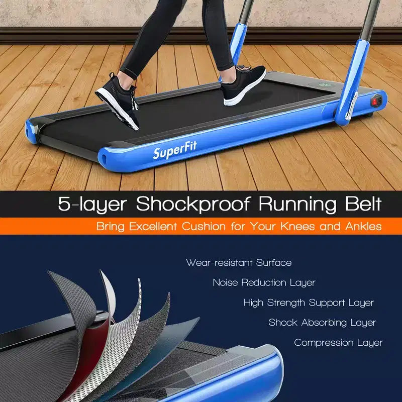 Costway Tapis Roulant Pieghevole 2 in 1 Sotto la Scrivania 2,25HP con Telecomando