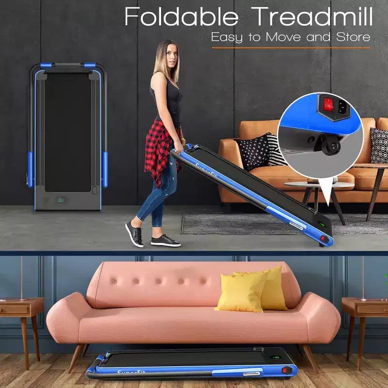 Costway Tapis Roulant Pieghevole 2 in 1 Sotto la Scrivania 2,25HP con Telecomando