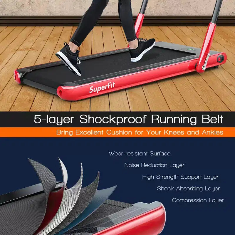 Costway Tapis Roulant Pieghevole 2 in 1 Sotto la Scrivania 2,25HP con Telecomando