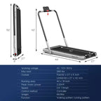 Costway Tapis Roulant Pieghevole 2 in 1 Sotto la Scrivania 2,25HP con Telecomando