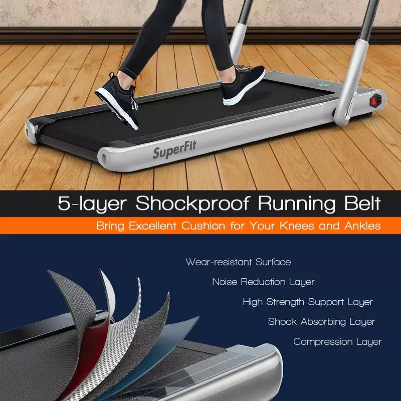 Costway Tapis Roulant Pieghevole 2 in 1 Sotto la Scrivania 2,25HP con Telecomando