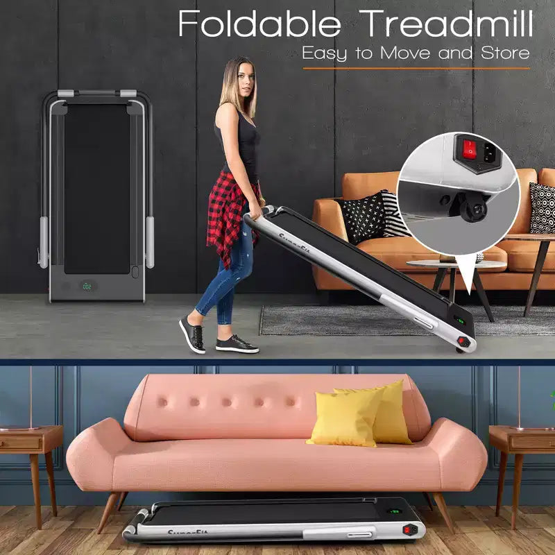 Costway Tapis Roulant Pieghevole 2 in 1 Sotto la Scrivania 2,25HP con Telecomando