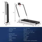 Costway Tapis Roulant Pieghevole 2 in 1 Sotto la Scrivania 2,25HP con Telecomando