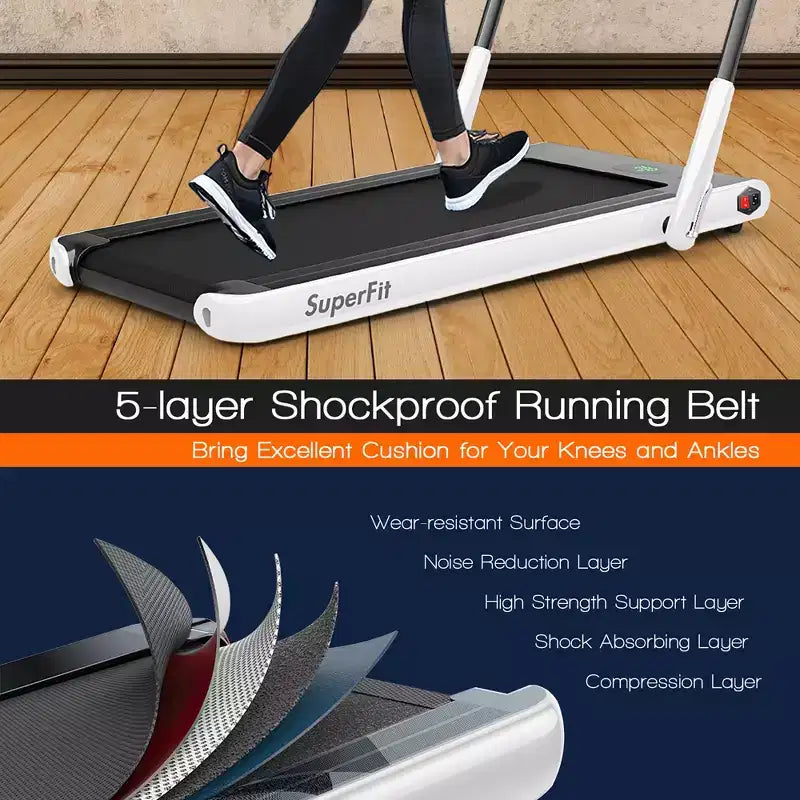 Costway Tapis Roulant Pieghevole 2 in 1 Sotto la Scrivania 2,25HP con Telecomando