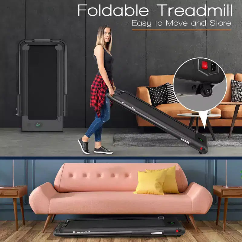 Costway Tapis Roulant Pieghevole 2 in 1 Sotto la Scrivania 2,25HP con Telecomando