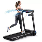 Costway 3HP Folding Electric Treadmill Running Machine w/ Speaker Red\Blue\Silver\Purple