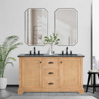 Mobile bagno Hervas con top in marmo naturale senza specchio