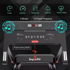 Costway Folding Electric Treadmill Compact Walking Running Machine w/APP Control Speaker