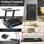 Costway Folding Electric Treadmill Compact Walking Running Machine w/APP Control Speaker