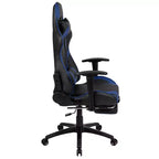 Sedia gaming reclinabile BlackArc in similpelle – Braccioli girevoli regolabili in altezza, poggiapiedi estraibile, cuscini poggiatesta e lombare