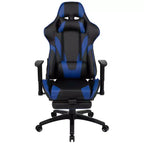Sedia gaming reclinabile BlackArc in similpelle – Braccioli girevoli regolabili in altezza, poggiapiedi estraibile, cuscini poggiatesta e lombare