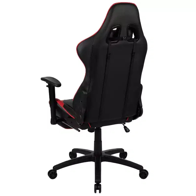 Sedia gaming reclinabile BlackArc in similpelle – Braccioli girevoli regolabili in altezza, poggiapiedi estraibile, cuscini poggiatesta e lombare