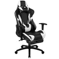 Sedia gaming reclinabile BlackArc in similpelle – Braccioli girevoli regolabili in altezza, poggiapiedi estraibile, cuscini poggiatesta e lombare