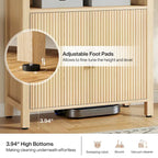 71  Dispensa da Cucina Alta Ad Arco con Ante - Legno Naturale