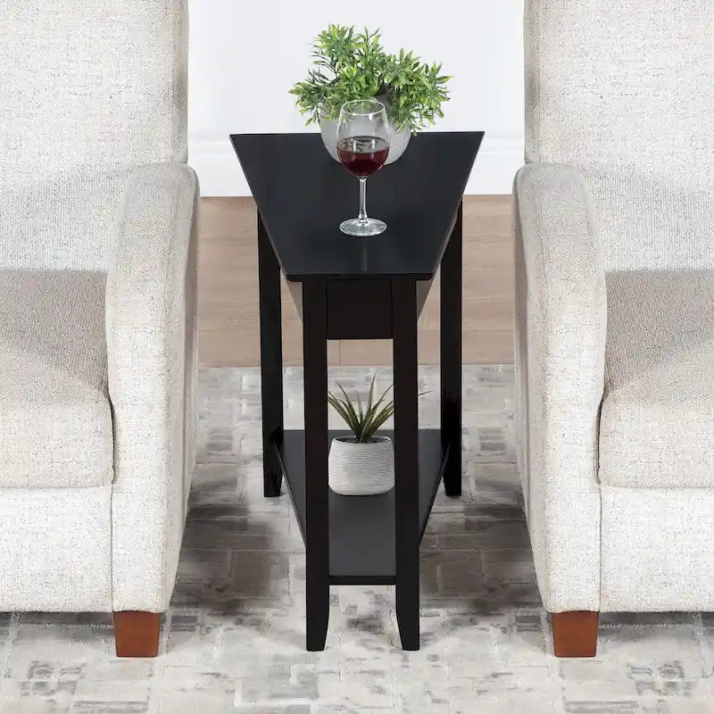 Convenience Concepts American Heritage Wedge End Table with Shelf