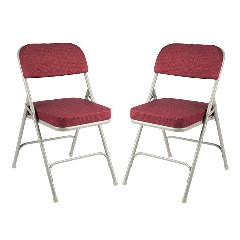 Sedia Pieghevole Imbottita in Tessuto Deluxe Bernadine Collection di Hampden Furnishings, Confezione da 2
