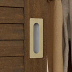 Brown Wardrobe Armoire with Drawers, Hanging Rod 4 Sliding Doors