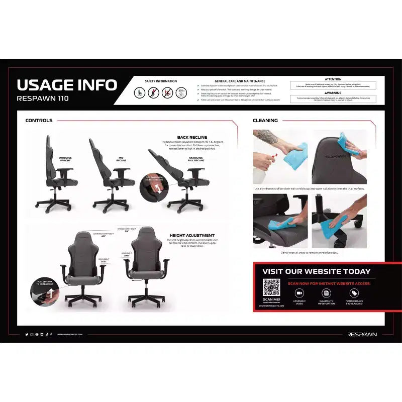 Sedia Gaming Ergonomica RESPAWN 110