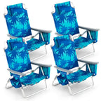 Costway 4-Pack Folding Backpack Beach Chair 5-Position Outdoor - See Details