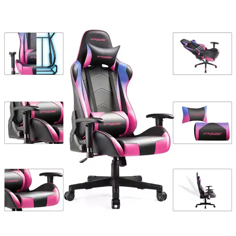 Sedia da Ufficio Gaming in Pelle PU con Poggiatesta e Cuscino Lombare Regolabili - GTRACING