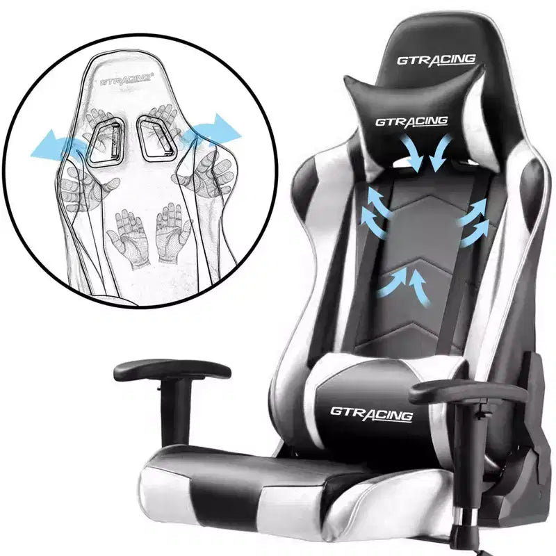 Sedia da Ufficio Gaming in Pelle PU con Poggiatesta e Cuscino Lombare Regolabili - GTRACING