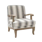 Rinaldo Farmhouse Style Stripes Armchair with Solid Wood Arms for Living Room Lounge Bedroom| ART OF LIVING DESIGNS