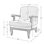 Poltrona Rinaldo a righe in stile rustico con braccioli in legno massiccio per soggiorno, salotto, camera da letto | ART OF LIVING DESIGNS