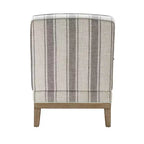 Poltrona Rinaldo a righe in stile rustico con braccioli in legno massiccio per soggiorno, salotto, camera da letto | ART OF LIVING DESIGNS