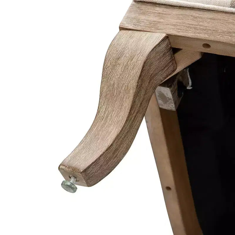 Poltrona Rinaldo a righe in stile rustico con braccioli in legno massiccio per soggiorno, salotto, camera da letto | ART OF LIVING DESIGNS