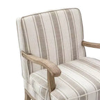 Poltrona Rinaldo a righe in stile rustico con braccioli in legno massiccio per soggiorno, salotto, camera da letto | ART OF LIVING DESIGNS
