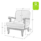 Poltrona Rinaldo a righe in stile rustico con braccioli in legno massiccio per soggiorno, salotto, camera da letto | ART OF LIVING DESIGNS