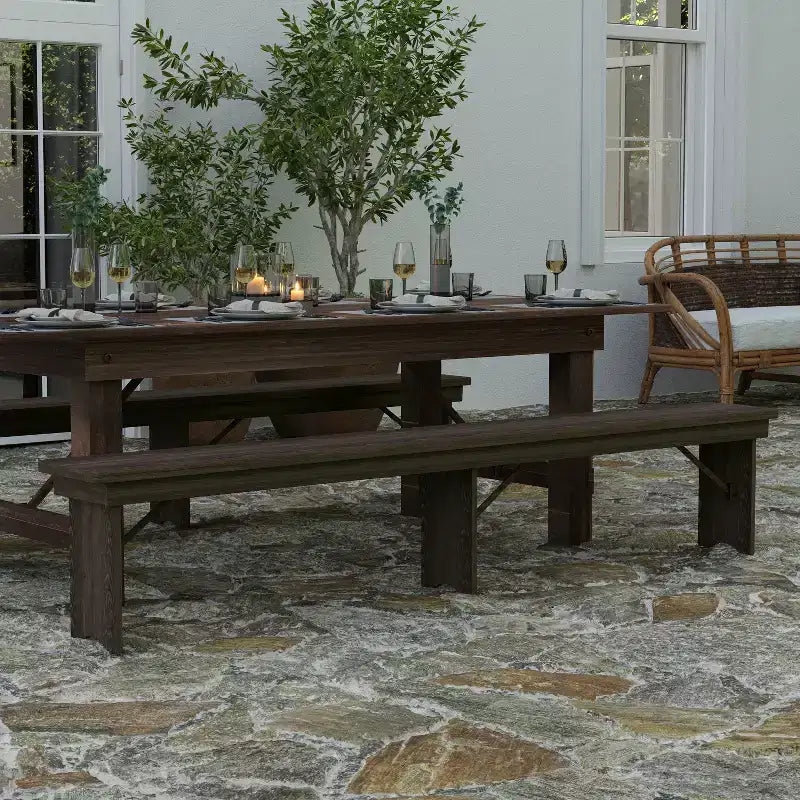 Panca pieghevole stile rustico Merrick Lane 96 x 12 in pino massello