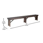 Panca pieghevole stile rustico Merrick Lane 96 x 12 in pino massello