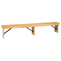 Merrick Lane 96 x 12 Solid Pine Folding Farmhouse Style Bench
