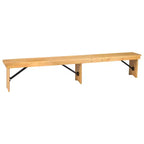 Merrick Lane 96 x 12 Solid Pine Folding Farmhouse Style Bench
