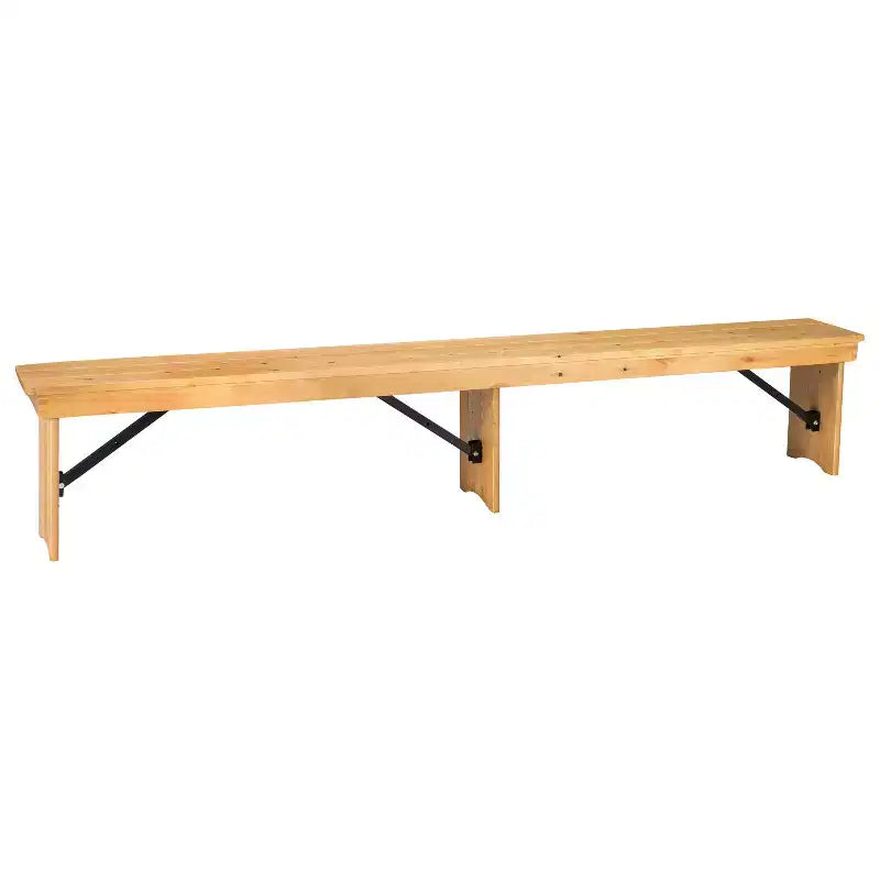 Merrick Lane 96 x 12 Solid Pine Folding Farmhouse Style Bench